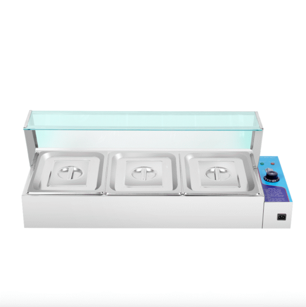 Aloma Bain Marie with Sneeze Guard – 3 Inserts
