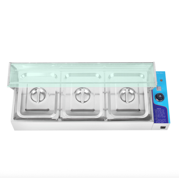 Aloma Bain Marie with Sneeze Guard – 3 Inserts