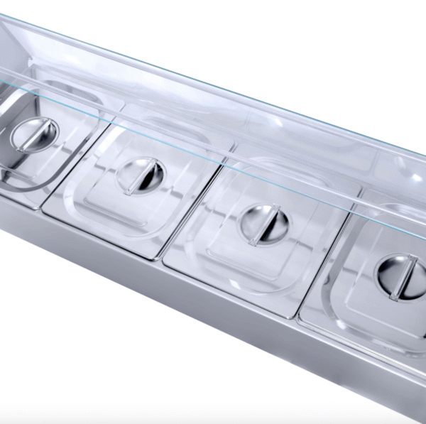 Aloma Bain Marie with Sneeze Guard – 4 Inserts