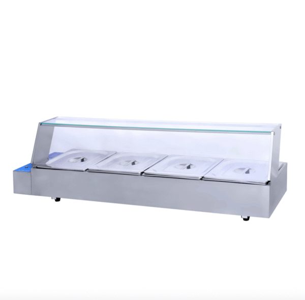 Aloma Bain Marie with Sneeze Guard – 4 Inserts