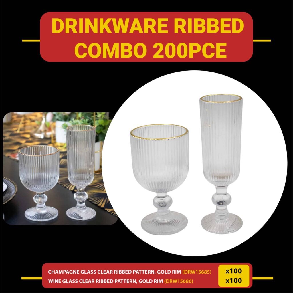 Ribbed Drinkware 200pc Combo for sale in South Africa