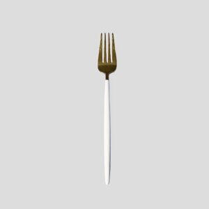White/Gold Dinner Fork for Sale