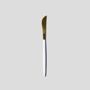 White/Gold Dinner Knife for Sale