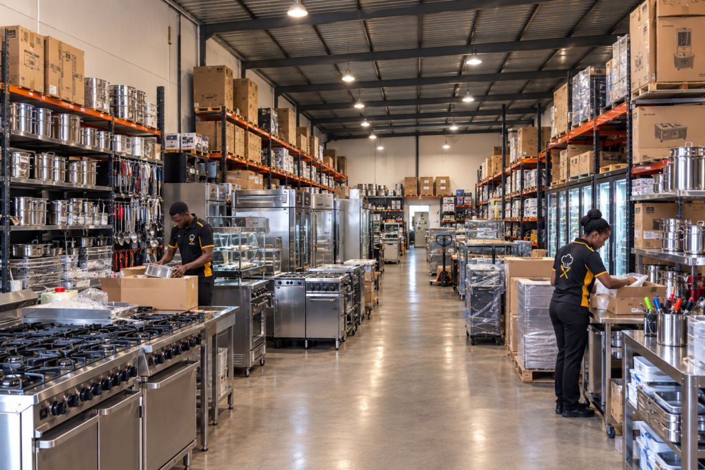 Inside the Catering Equipments warehouse in Polokwane